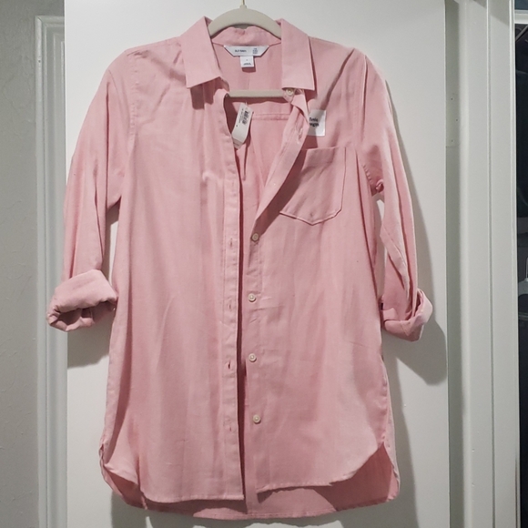 New long sleeve tunic button up shirt - Picture 1 of 3